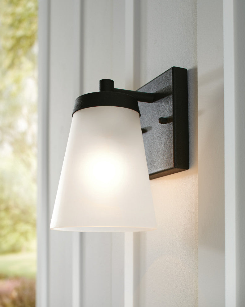 Generation Lighting 8538601 Renville 7" Tall Outdoor Wall Sconce - Black