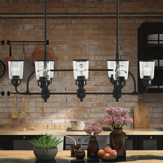 Livex Lighting 40028 Lawrenceville 8 Light 21"W Linear Chandelier - Black