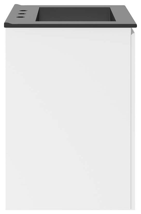 Bryn 24" Wall-Mount Bathroom Vanity, White Black