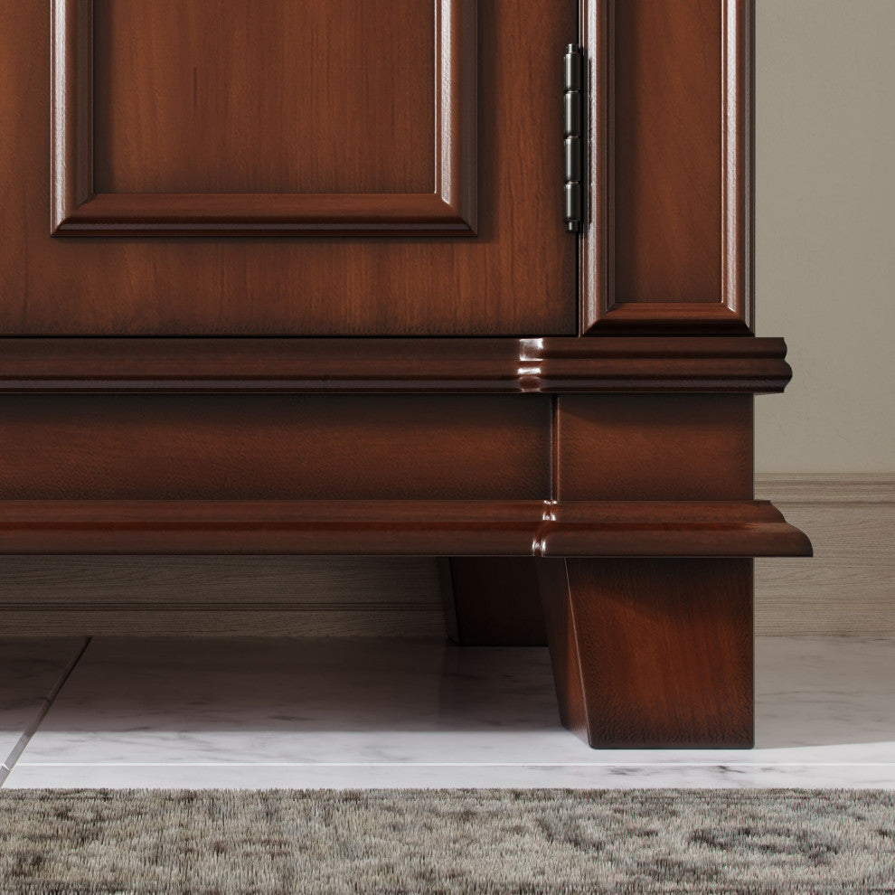 The Bergen Bathroom Vanity, Brown, 70", Double Sink, Freestanding