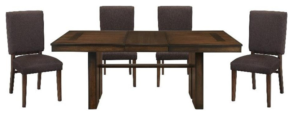 Lexicon Sedley 5-Piece Contemporary Wood and MDF Board Dining Set in Walnut