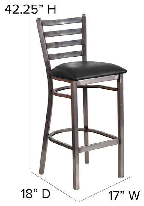 Flash Furniture Hercules 31" Ladder Back Restaurant Bar Stool in Black