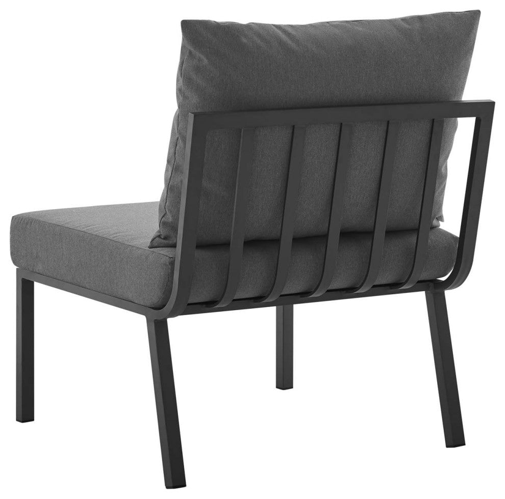 Lounge Sectional Sofa Chair Set, Aluminum, Metal, Gray, Modern, Outdoor