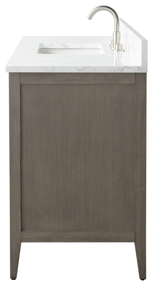 Vanity Art Bathroom Vanity With Sink, Driftwood Gray, 48", Single Sink, Brushed Nickel