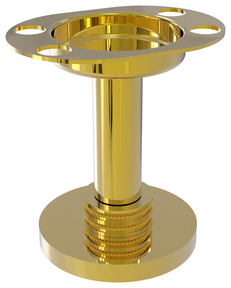 Vanity Top Tumbler and Toothbrush Holder, Polished Brass