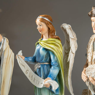 12-Piece Oversized Deluxe Blue Resin Nativity Figurine Set