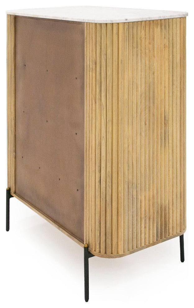 Modrest Cambridge White Marble and Mango Tall Buffet
