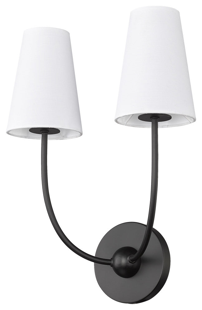 Z-LITE 2-Light Wall Sconce, Matte Black