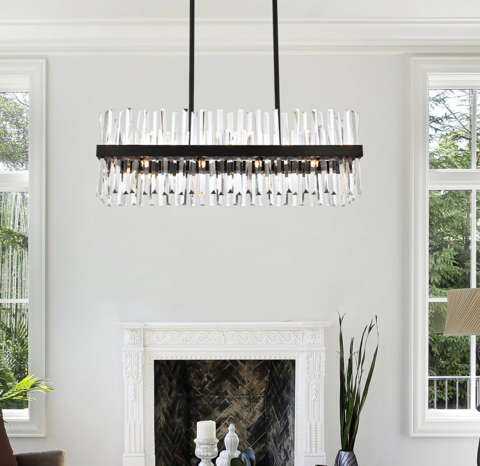 Modern Black 20-Light Chandelier