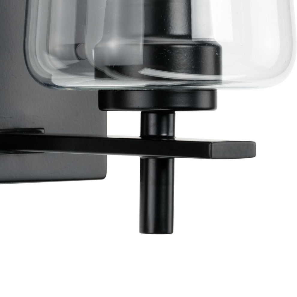 Calais 5" 1-Light Matte Black Clear Glass Bath Vanity Light