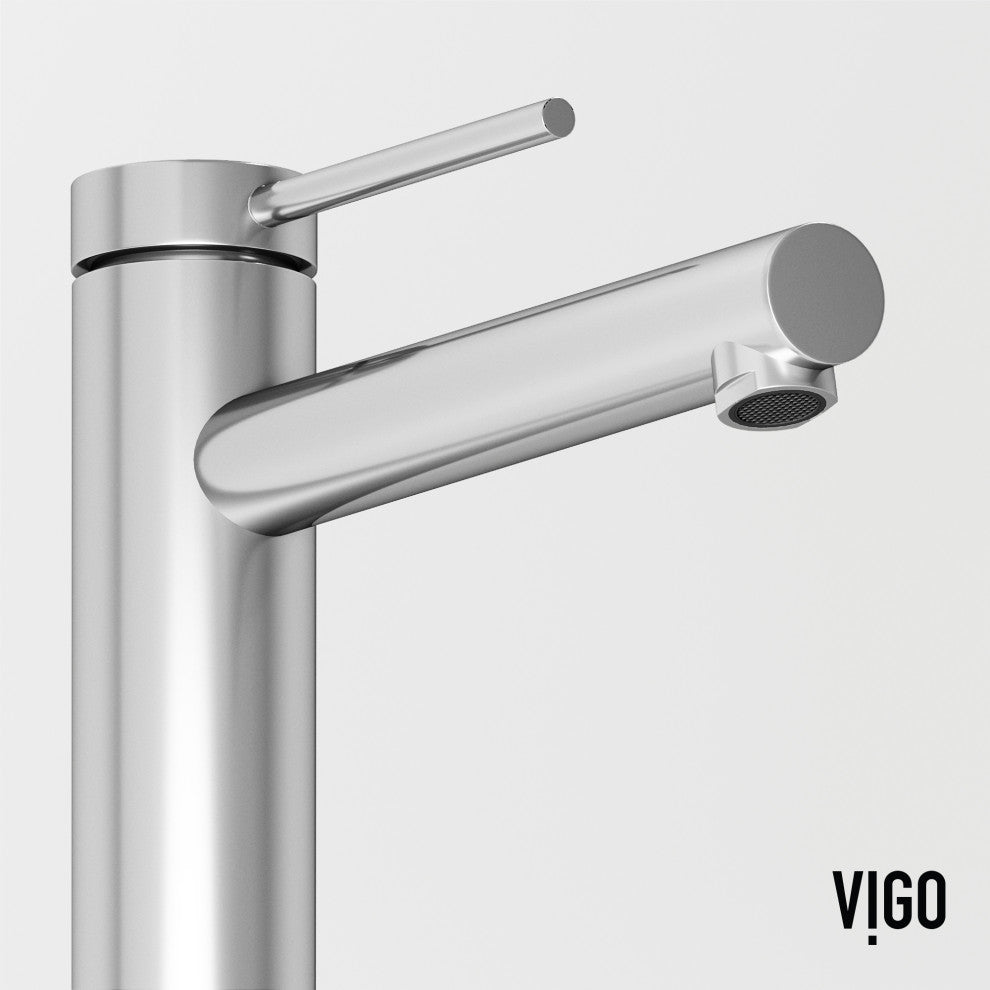 VIGO Jewel 11" H Single Handle Single Hole Bathroom Vessel Faucet, Chrome