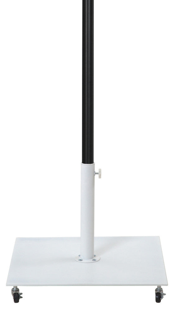 Fiji Patio Umbrella and Base, Beige, Matte Black Pole, Matte White Belize Base