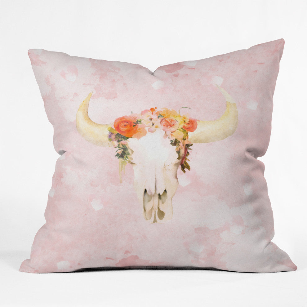 Kangarui Romantic Boho Buffalo Throw Pillow