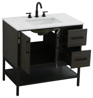 Home Living 36" Single Bathroom Vanity, Mocha Brown
