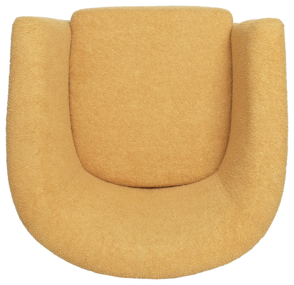 GDF Studio Kenta Contemporary Upholstered Fabric Club Chair, Mustard Yellow