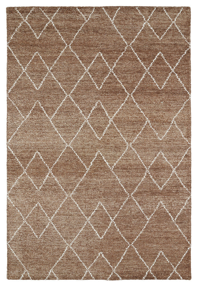 Kaleen Hand Woven Solitaire Brown Bamboo Silk Rug, 5''x7''9"