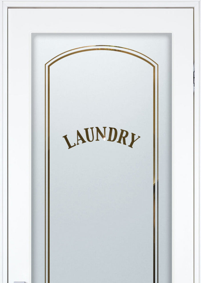 Laundry Door - Classic Arched Capitals - Primed - 30" x 96" - Knob on Right...