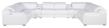 Marco-8-Piece 4-Power Reclining Italian Leather Sectional, White