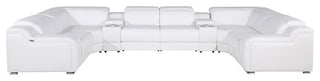 Marco-8-Piece 4-Power Reclining Italian Leather Sectional, White