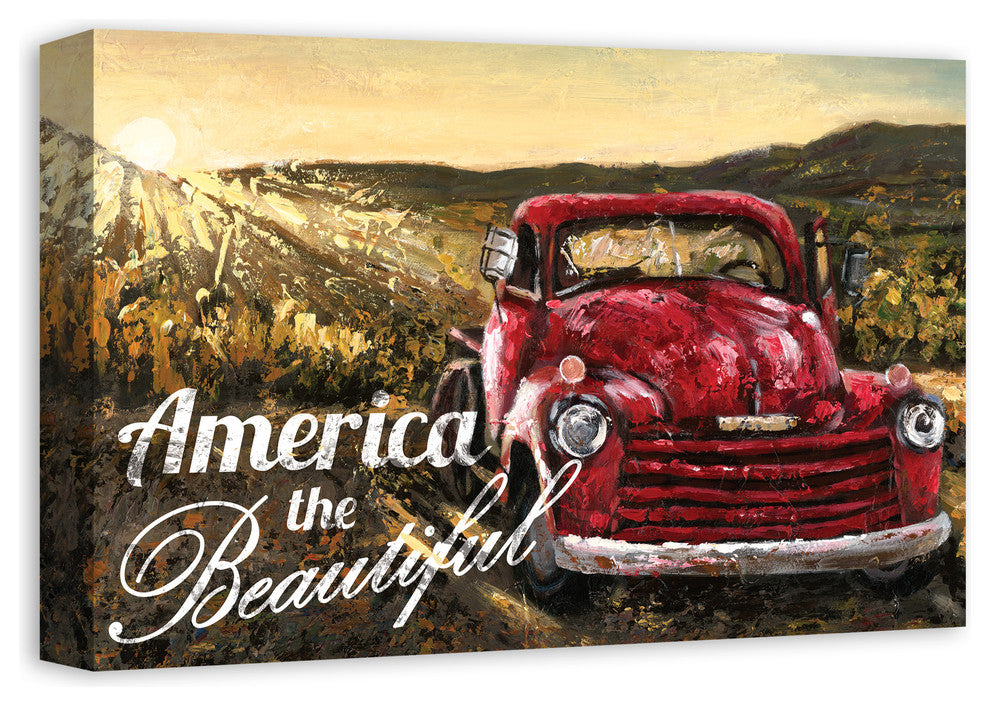 America the Beautiful 12x18 Canvas Wall Art