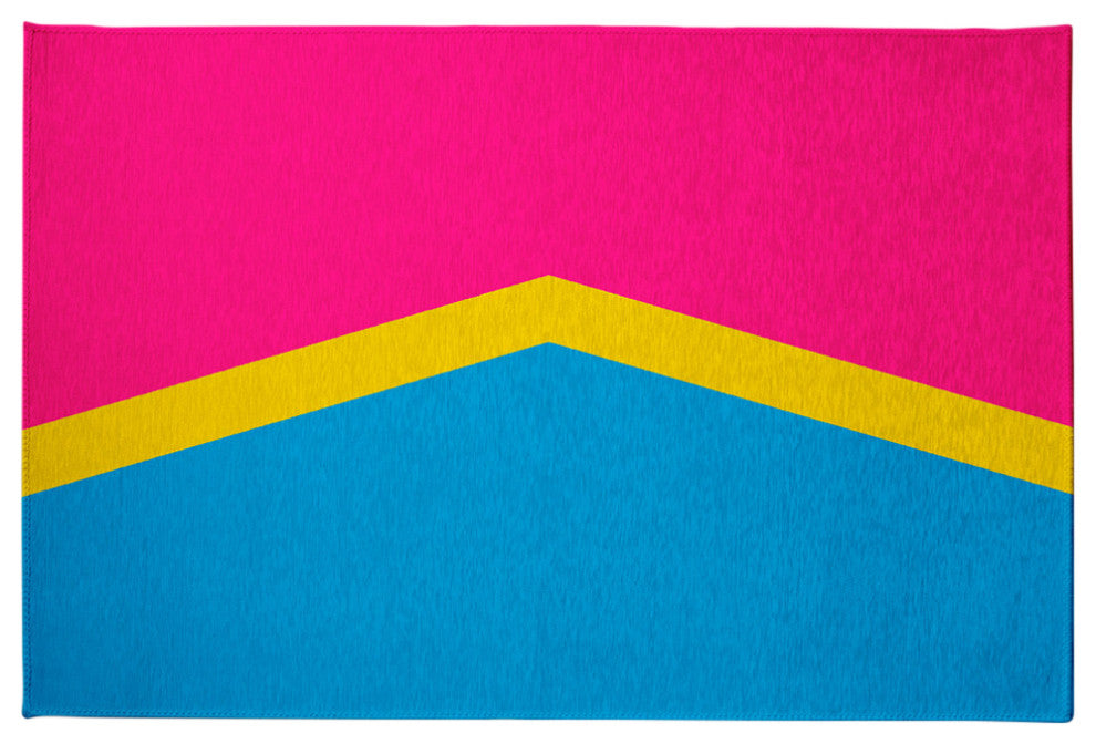 Pansexual Chevron Chenille Rug, Pansexual Chevron, 4'x6'
