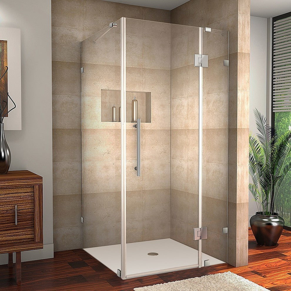 Aston Avalux Frameless Shower Enclosure, Chrome, 34"x34"x72"
