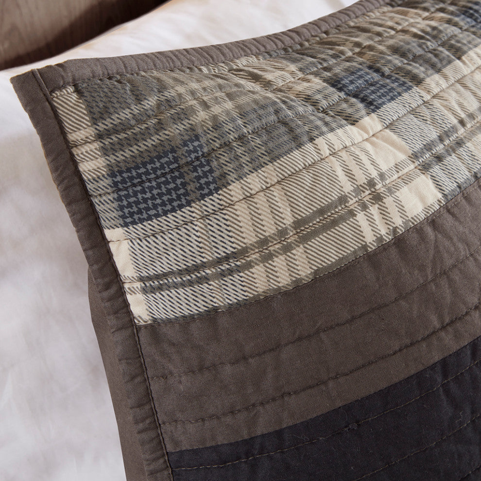 Woolrich Winter Plains 100% Cotton Oversized Quilt Mini Set, Taupe