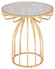 Sofa Side Table, Round, Glass, Steel Metal, Gold, Lounge Cafe Lobby Hospitality