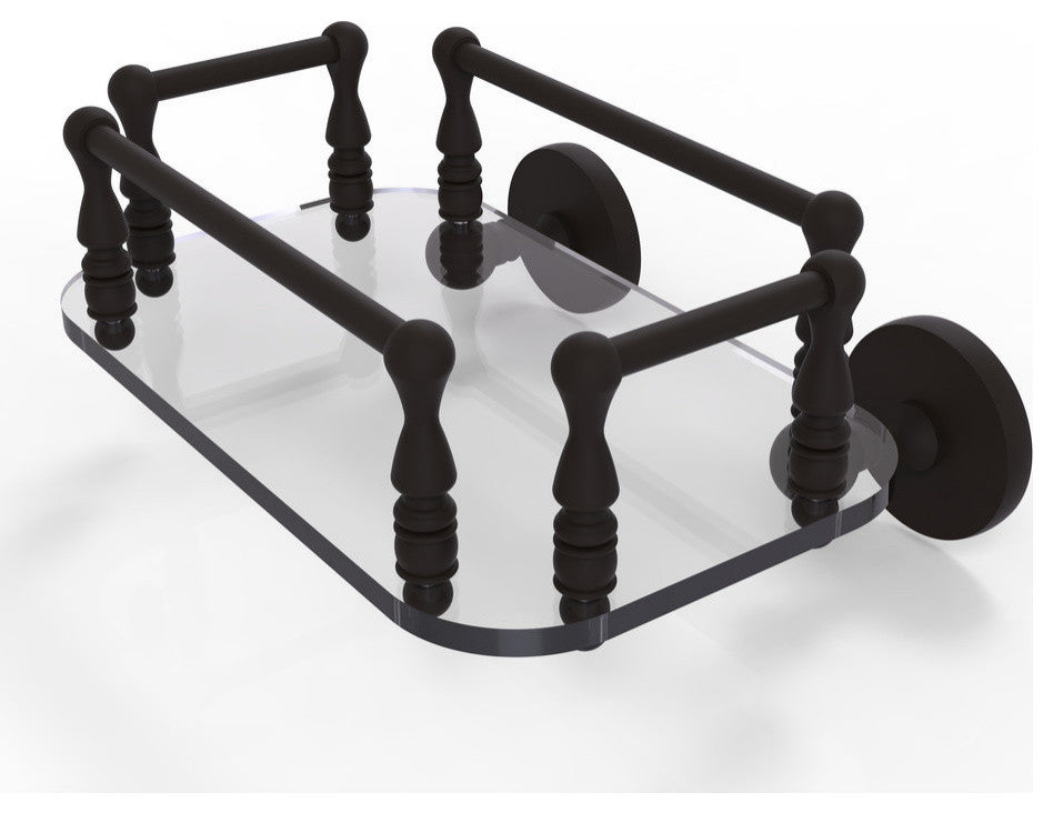 Prestige Skyline Wall Mounted Glass Guest Towel Tray, Oil Rubbed Bronze