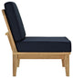 Modern Contemporary Outdoor Patio 5-Piece SetSofa Set Natural Wood Navy