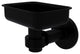 Continental Wall Mount Soap Dish Holder With Groovy Accents, Matte Black