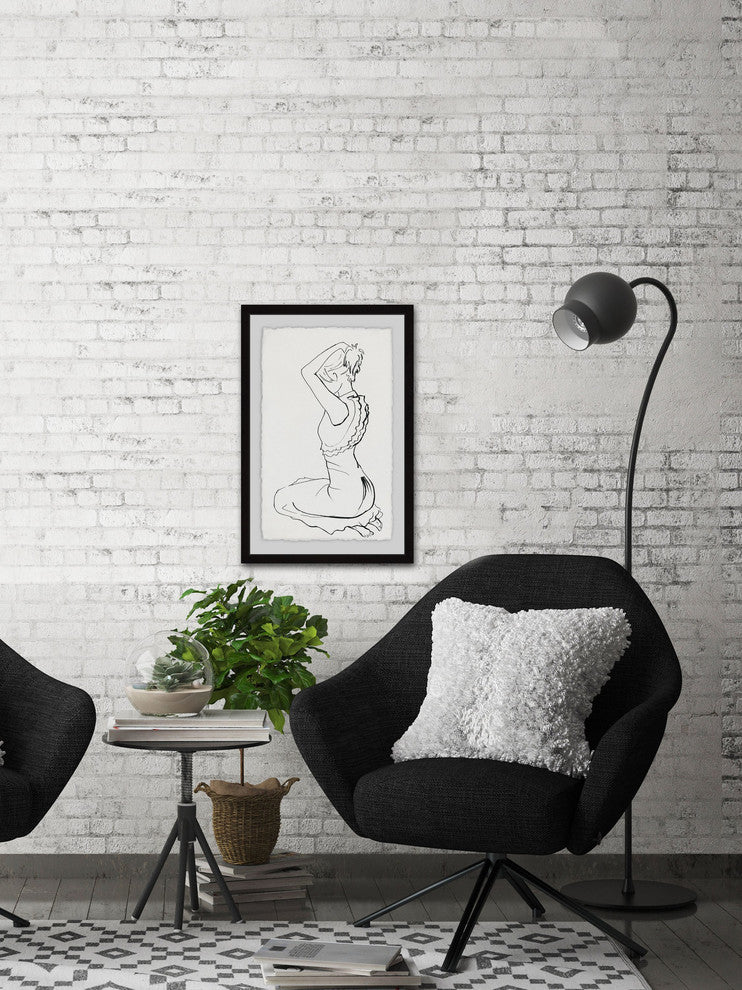 "Hair Updo" Framed Painting Print, 30"x45"