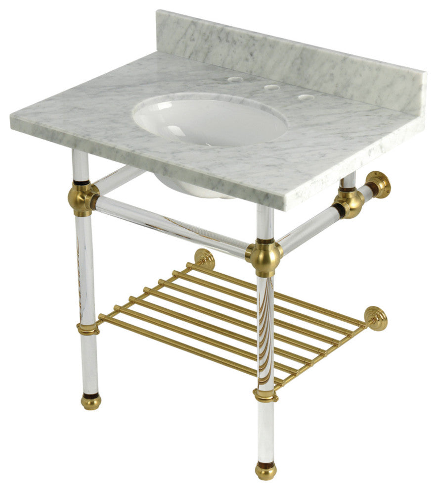 KVPB3030MAB7 30" Console Sink with Acrylic Legs (8", 3 Hole)