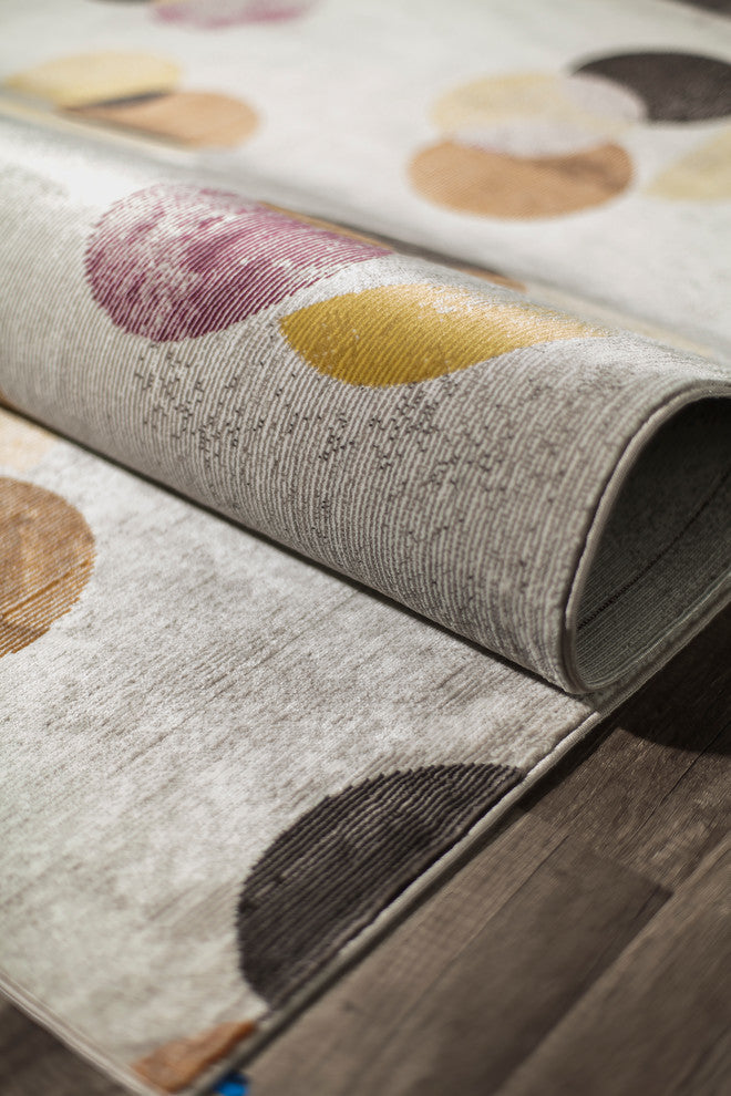 Lush Distressed Boho Geometric Area Rug by Cosmoploitan, Goldhint, 5' x 7'