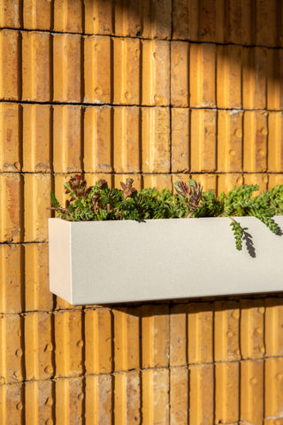 Veadek Geo Series Hanging Planter, White, 16", 2 Pack
