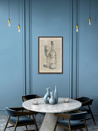 "White Wine History" Framed Painting Print, 12"x18"