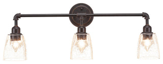 Vintage 3 Light Bath Bar With 4.5" Clear Bubble Glass