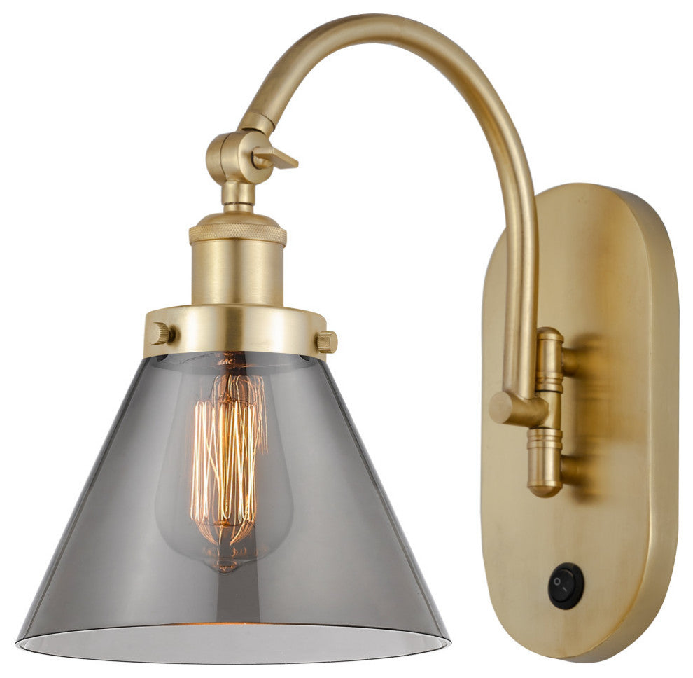 Cone Sconce, Satin Gold, Plated Smoke, Plated Smoke