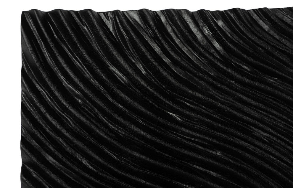 Carved Wall Tile, Black, Wave