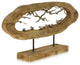 Gull Crevasse, Carved Wood Table Top Decor With Pewter Painted Flock of Birds