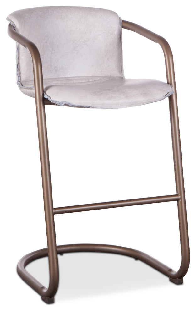 Chiavari Leather Bar Chair Vintage White
