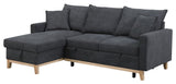 Colton Dark Gray Woven Reversible Sleeper Sectional Sofa With Storage Chaise