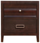 Wooden Nightstand with 2 Drawer, Cherry Brown
