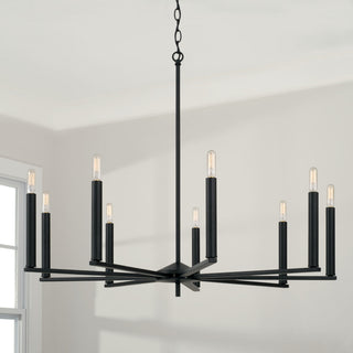 Capital Lighting 448691 Portman 9 Light 34"W Candle Style - Matte Black