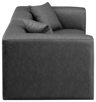 Cube Upholstered Modular Sofa, Grey, 2-Piece: 2 Corner Chair, Vegan Leather
