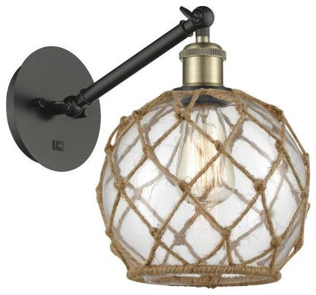 Innovations 317-1W-BAB-G122-8RB 1-Light Sconce, Black Antique Brass