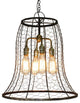 Minimalist Wire Cage Bell Shape Pendant Light Industrial Modern Open Bronze Gold