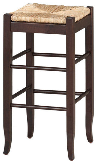 29" square rush barstool [cappuccino]