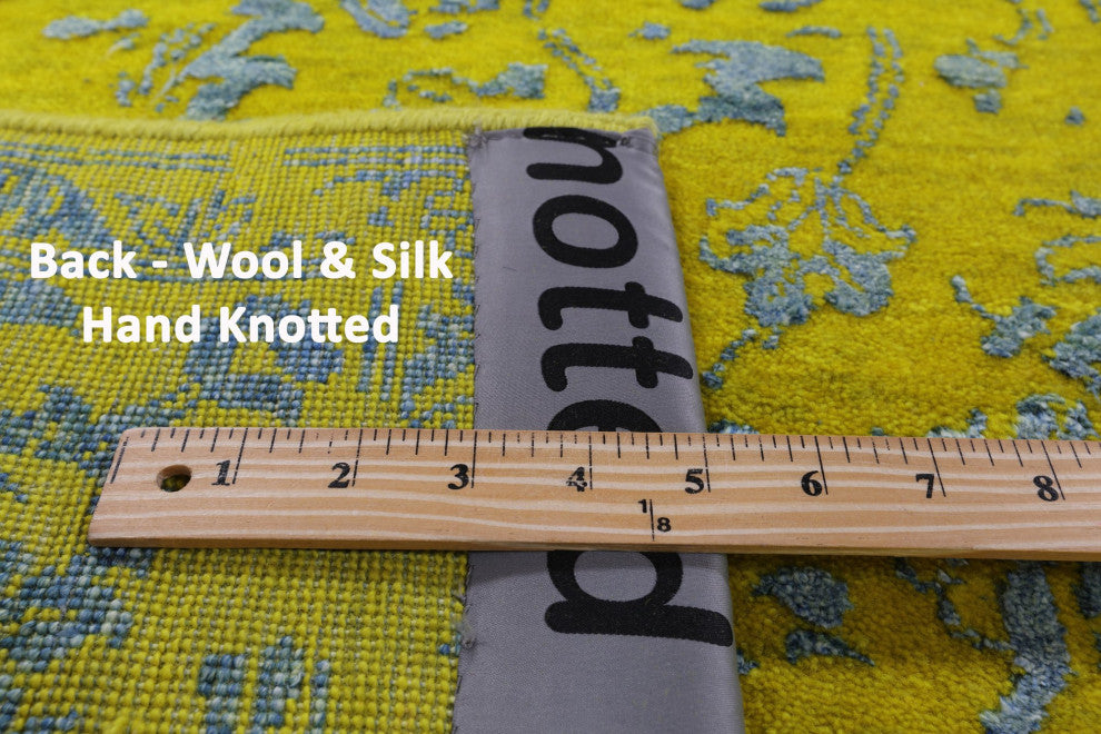 Wool and Silk Modern Hand-Knotted Rug 8' 0" X 9' 11" Q11757