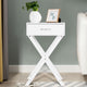 Costway Nightstand X-Shape Drawer Accent side End Table Modern Home Furni White